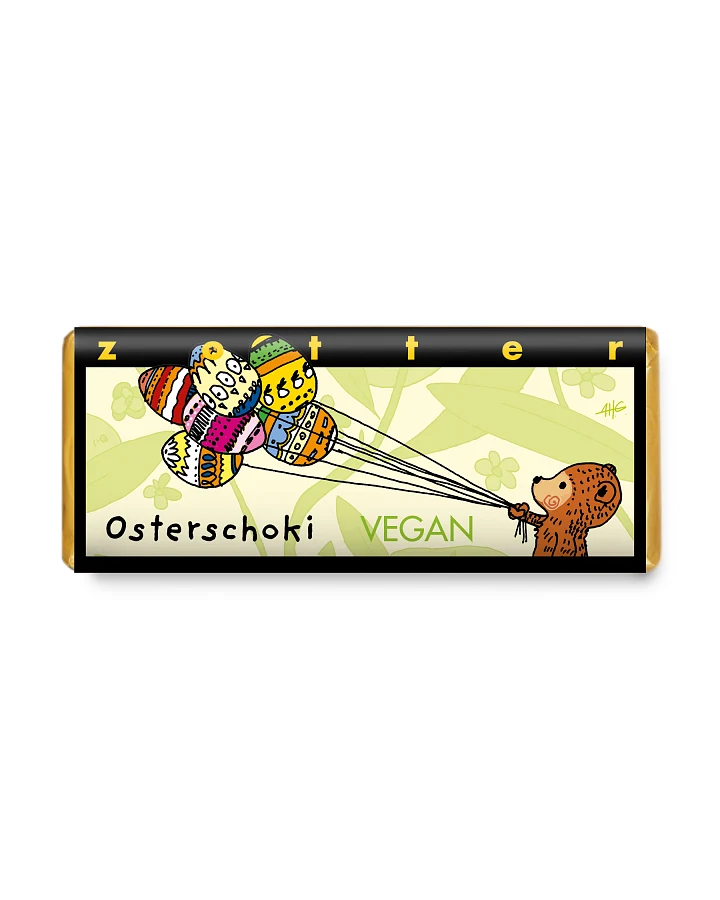 Handgeschöpfte Schokolade Osterschoki Vegan 70g