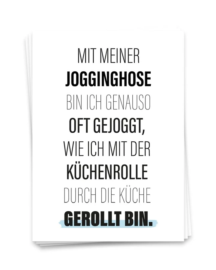 Postkarte A6 Mit Meiner Jogginghose...