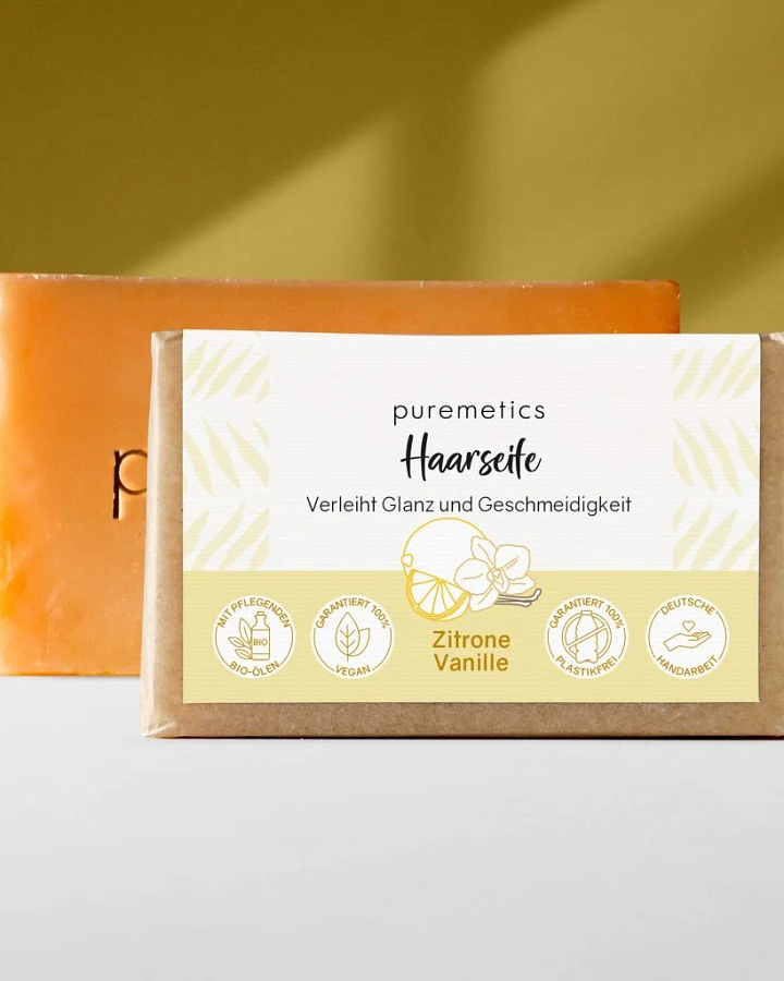 Haarseife Zitrone Vanille 80g