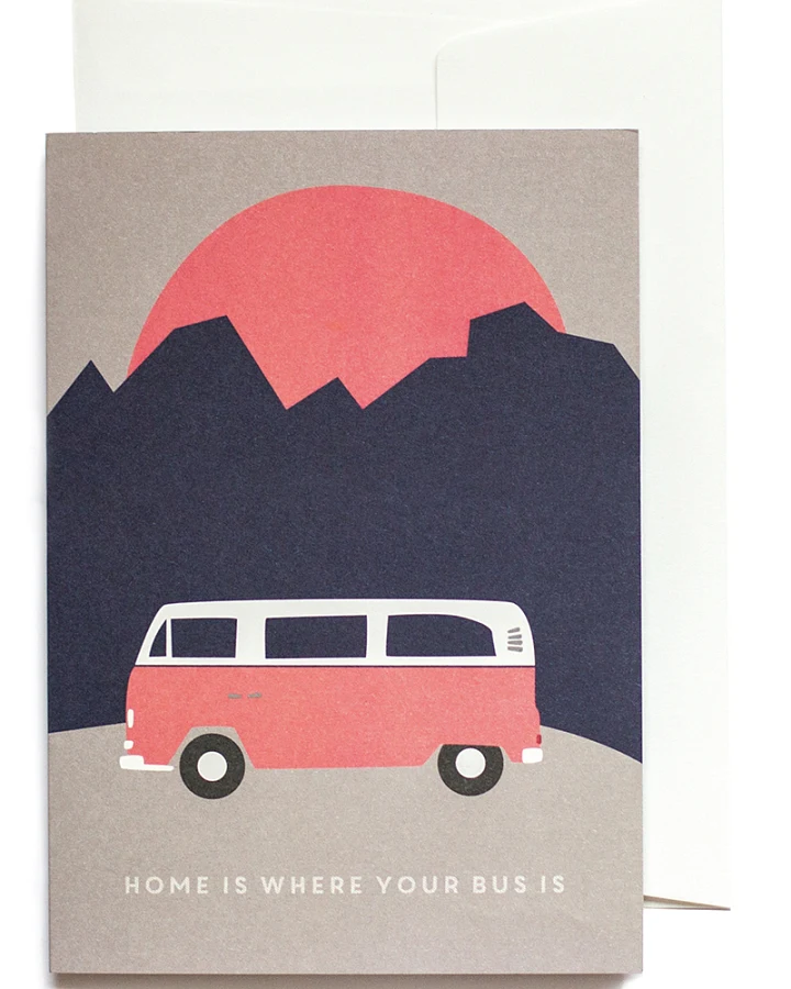 Grußkarte Home is where your Bus is