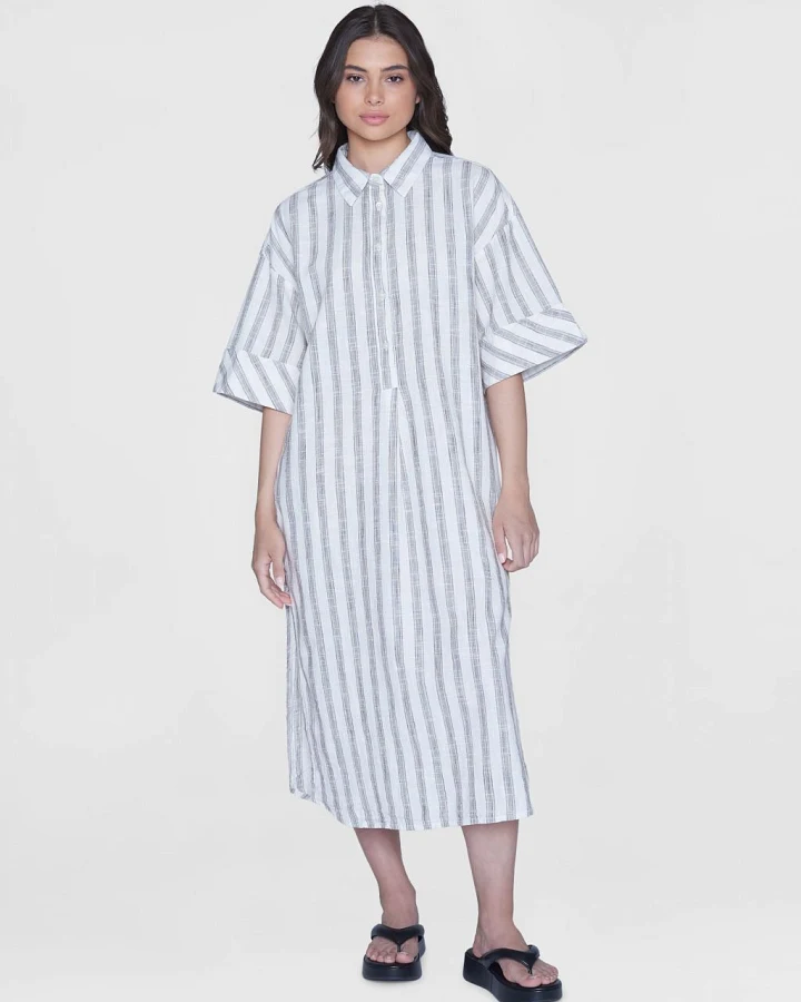 Loose Multicolored Stripe Brown Stripe L