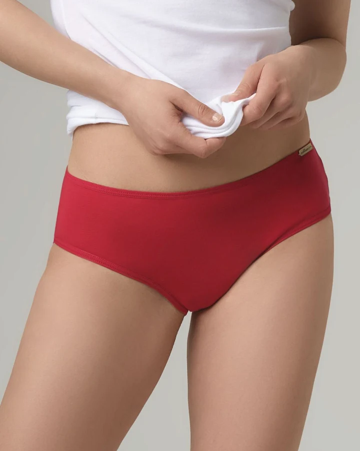 Perioden-Slip M 2733 Fairtrade Rubinrot 42
