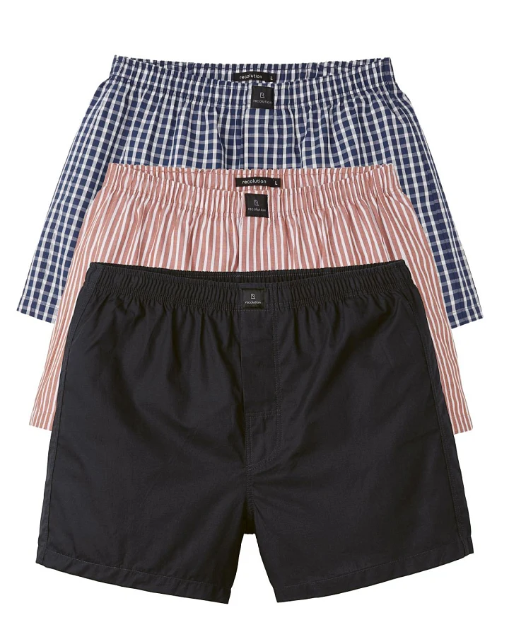 3-Pack Amargo Boxershorts-Set - Bio-Baumwolle Grey - Orange S
