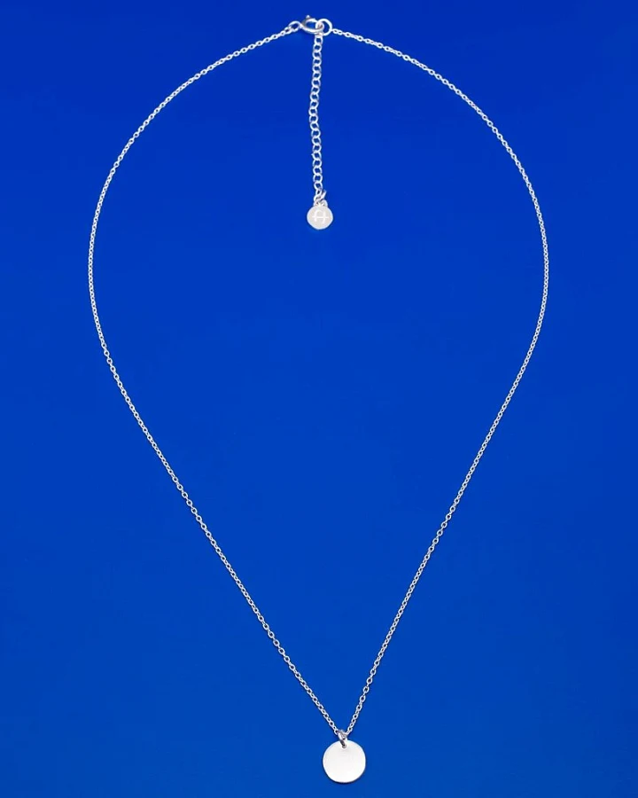 Kette Shiny Disc Necklace Recyceltes 925er Silber M