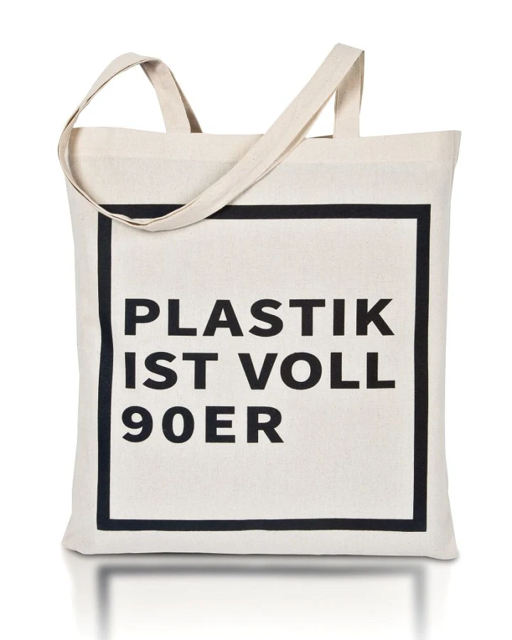 Jutebeutel Plastik Ist Voll 90er - Bio-Baumwolle