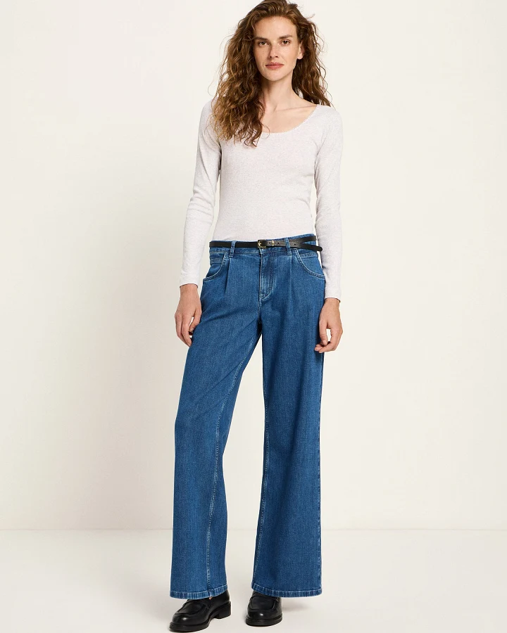 Marlenejeans mit Bundfalte (GOTS)