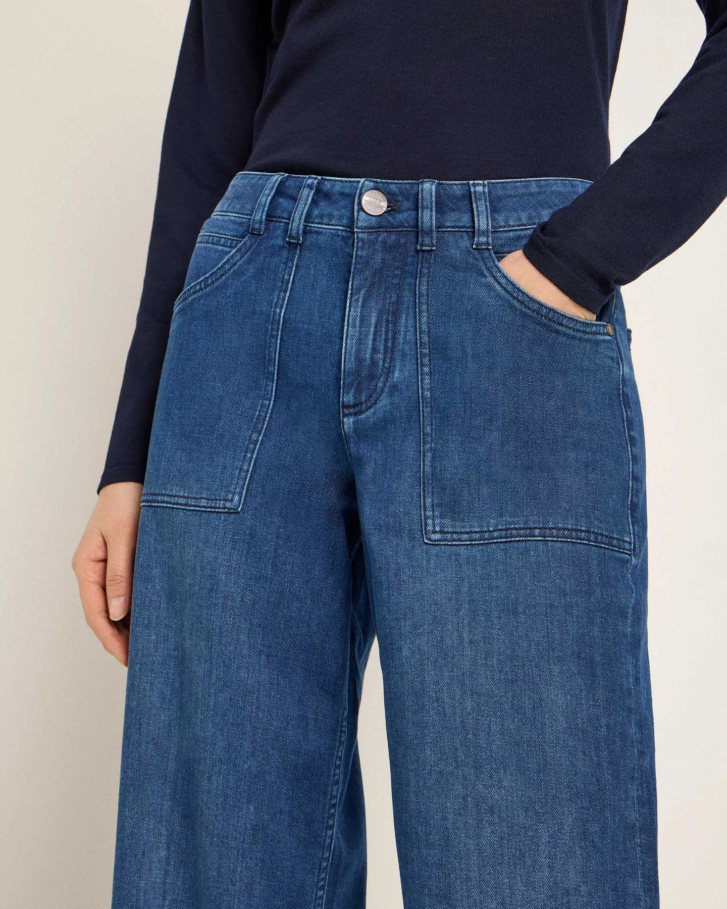 Relaxed Jeans mit aufgesetzten Taschen (GOTS) – Ansicht 3