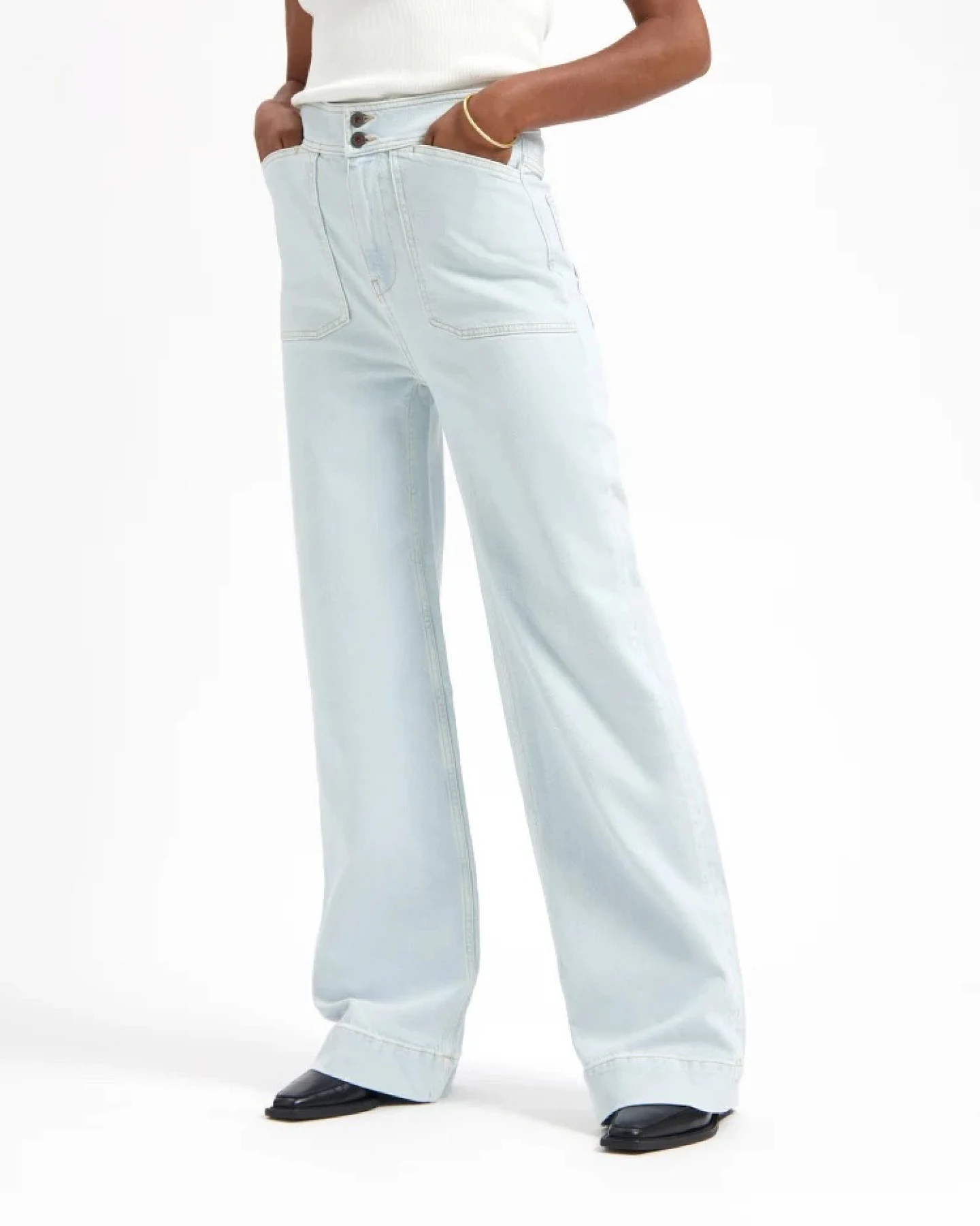 Kuyichi Damen vegan Jeans Farrah Worker Super Light – Ansicht 2