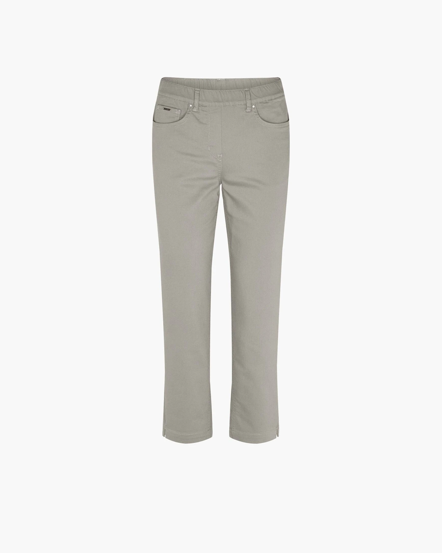 LAURIE Damen vegan Hose Hannah Regular Extra Short Länge Grau Sand – Ansicht 2