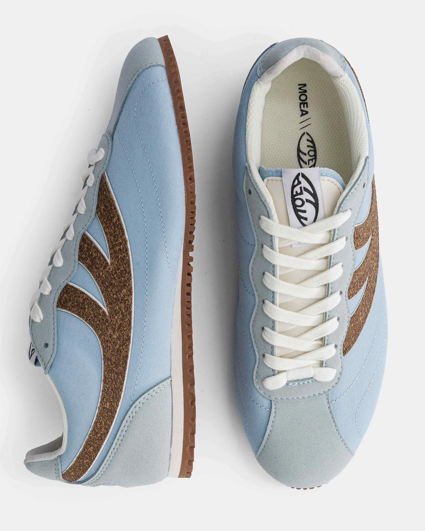 MoEa Herren vegan Sneaker Rise Blue & Brown Palm – Ansicht 2