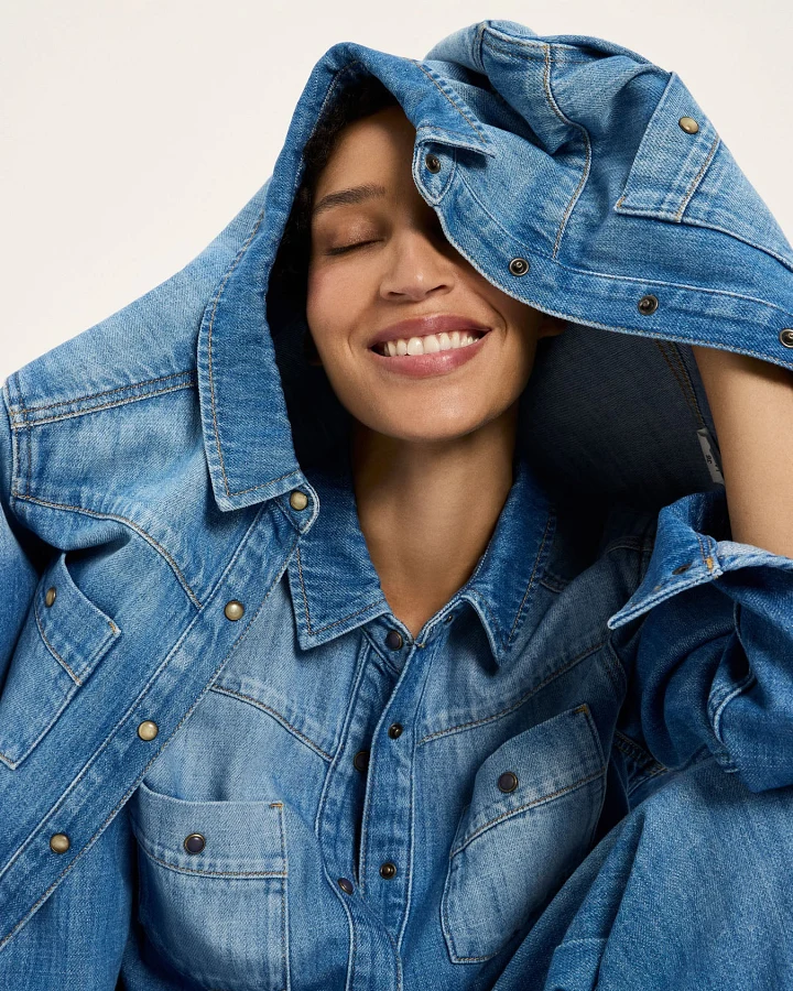 Jeansbluse (GOTS)
