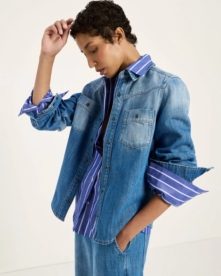 Jeansbluse (GOTS)