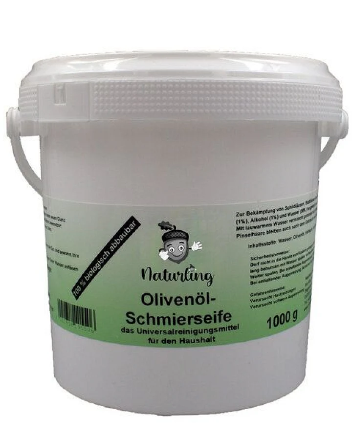 naturling Olivenöl Schmierseife - flüssige Paste Putzmittel 1000 g