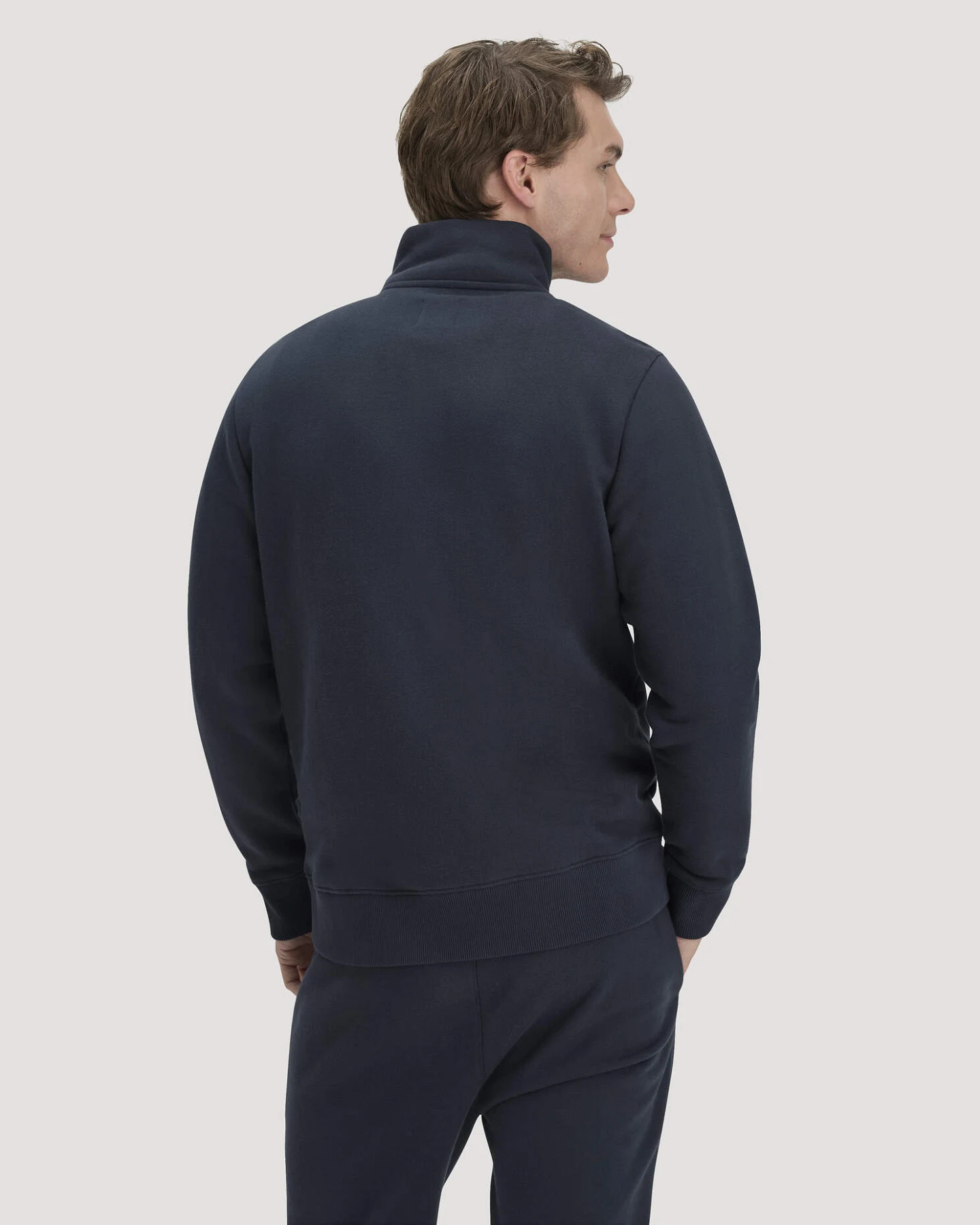hessnatur Herren Sweat Troyer Regular BETTER RECYCLING aus Bio-Baumwolle - blau - Größe XXL – Ansicht 3