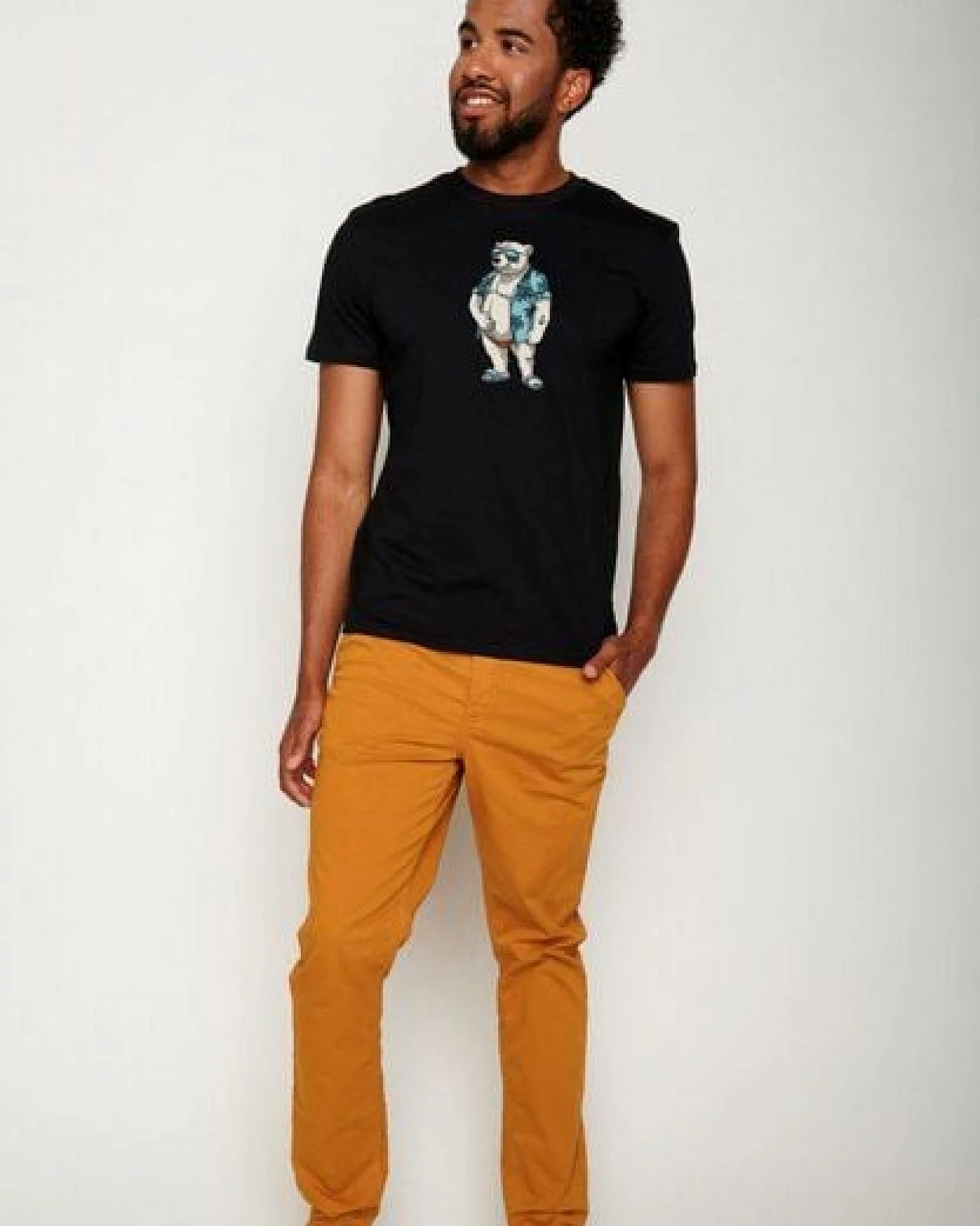 GREENBOMB Animal Beach Bear Guide - Sportliches T-Shirt aus Bio-Baumwolle / hochwertiger Print / GOTS / Fair & Vegan – Ansicht 2