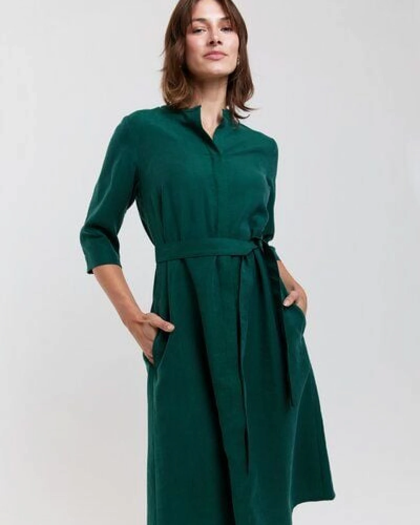 AYANI Anne Elegantes Midi Hemdblusenkleid aus TENCEL – Ansicht 4
