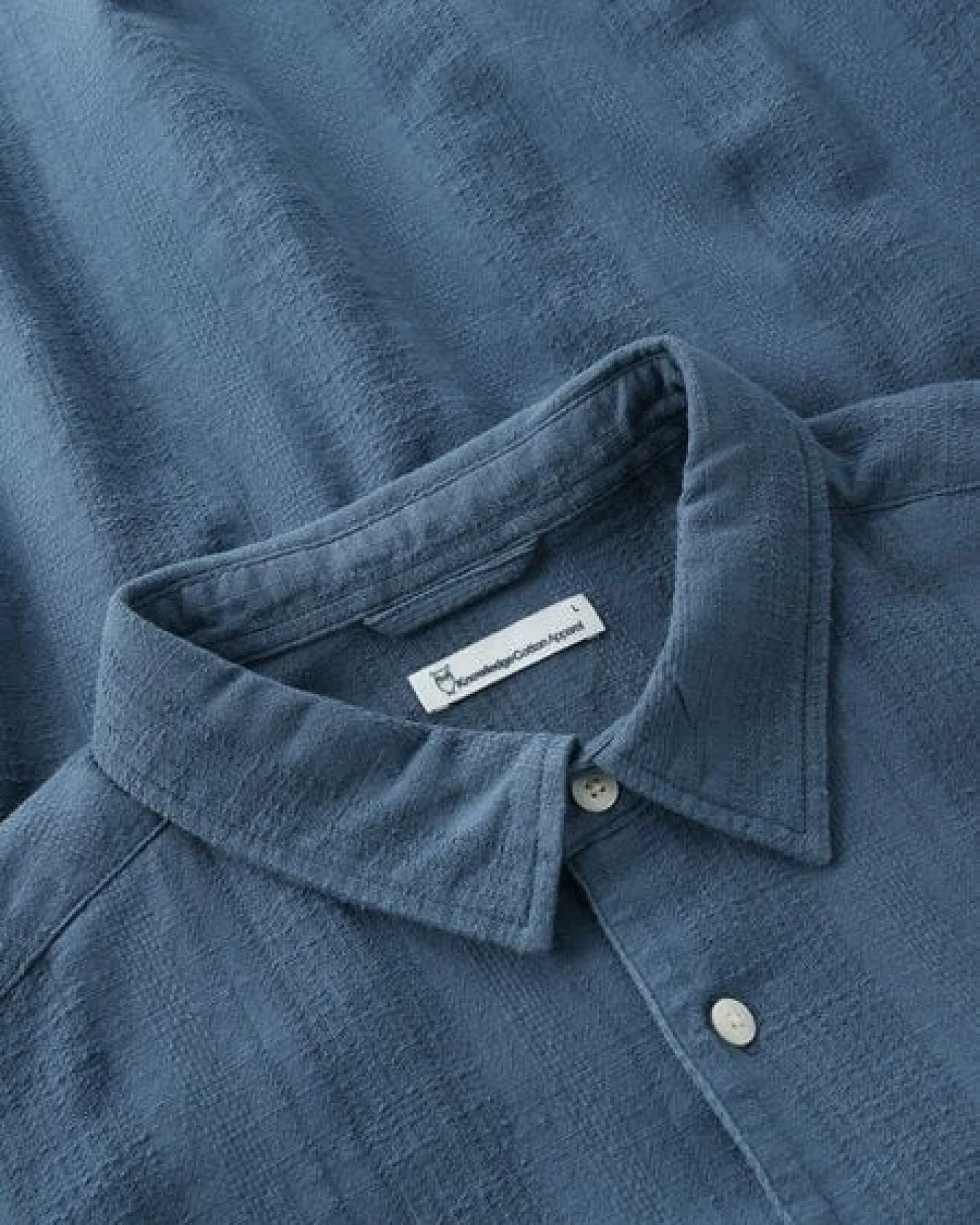 KnowledgeCotton Apparel Lockeres Kurzarmshirt mit Struktur aus Bio-Baumwolle – Ansicht 3