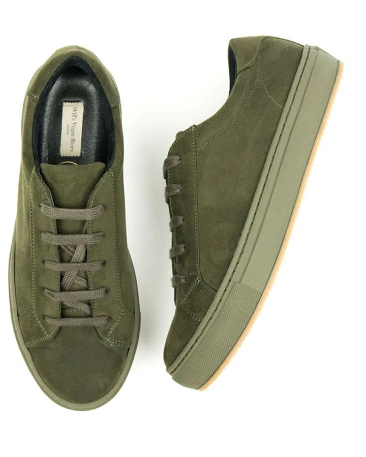 Will's Vegan Store Damen vegan Sneaker Vegan Wildleder Dunkelgrün