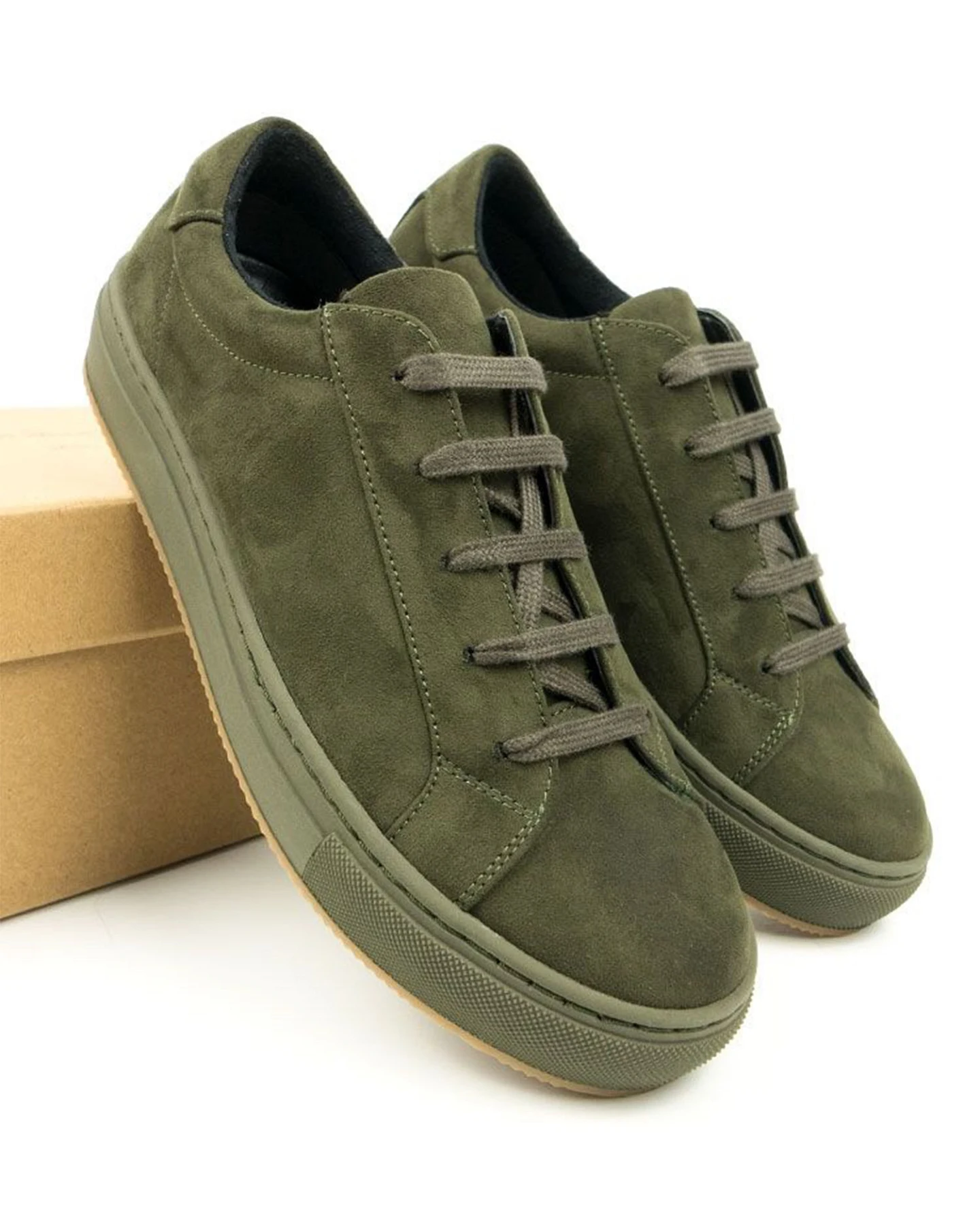 Will's Vegan Store Damen vegan Sneaker Vegan Wildleder Dunkelgrün – Ansicht 2