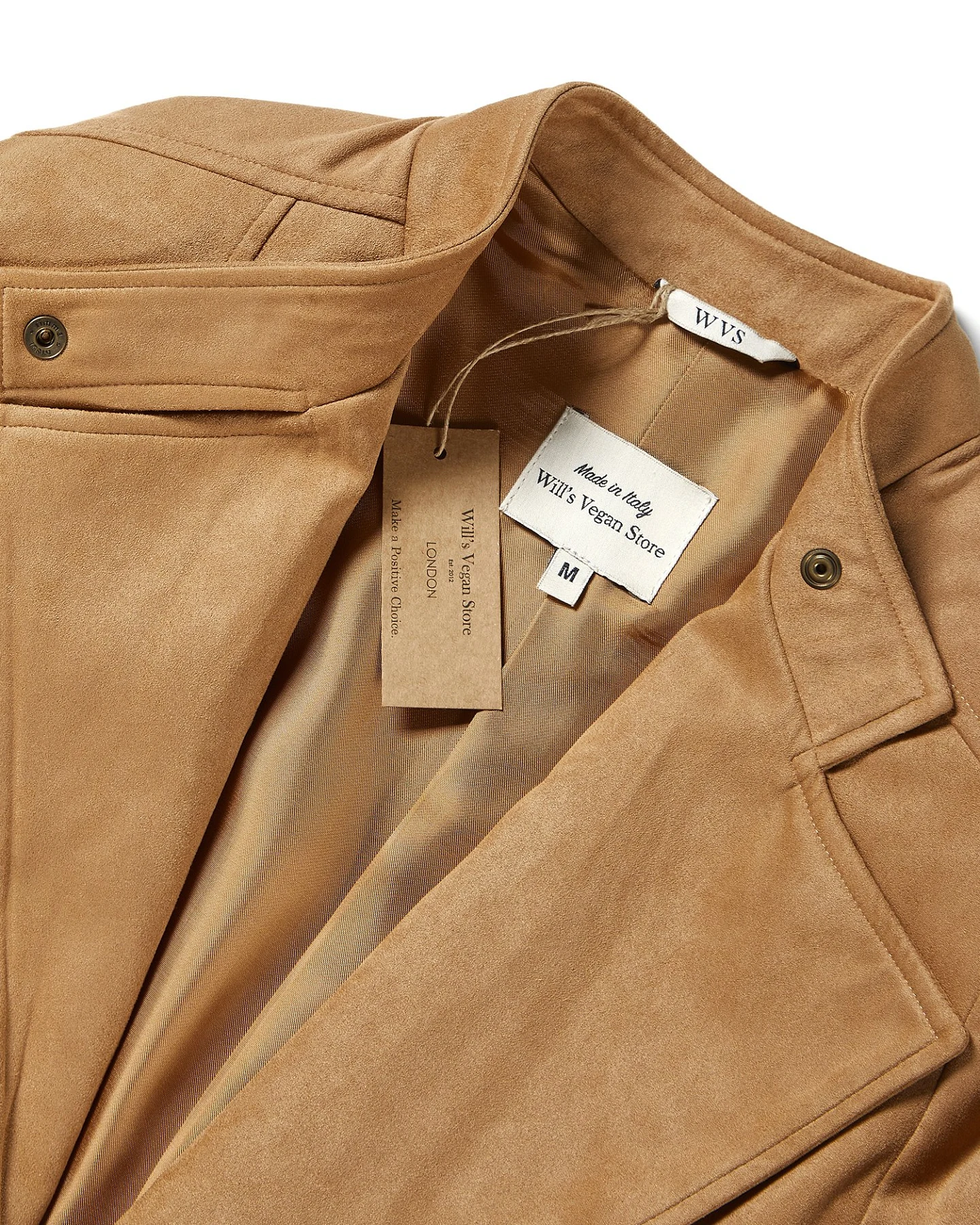 Will's Vegan Store Damen vegan Vegane Wildlederjacke Tan – Ansicht 2