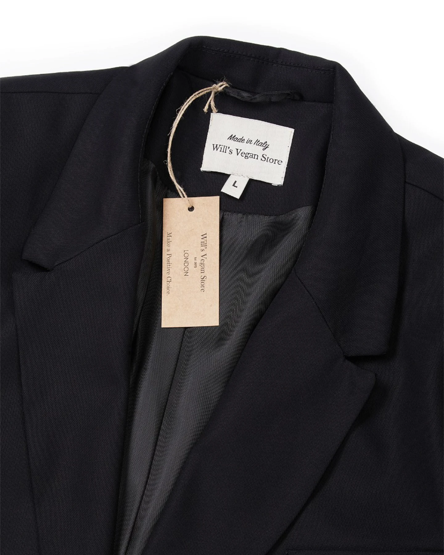 Will's Vegan Store Herren vegan Jacke Zweiteiler Schwarz – Ansicht 2
