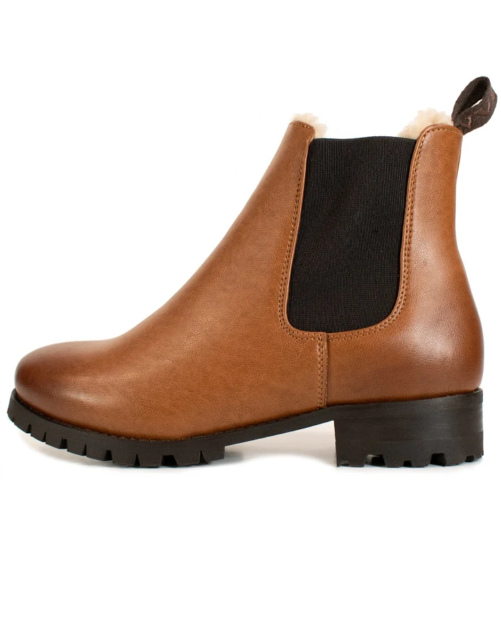 Will's Vegan Store Damen vegan Chelsea Boots Damen Luxe Isoliert Braun