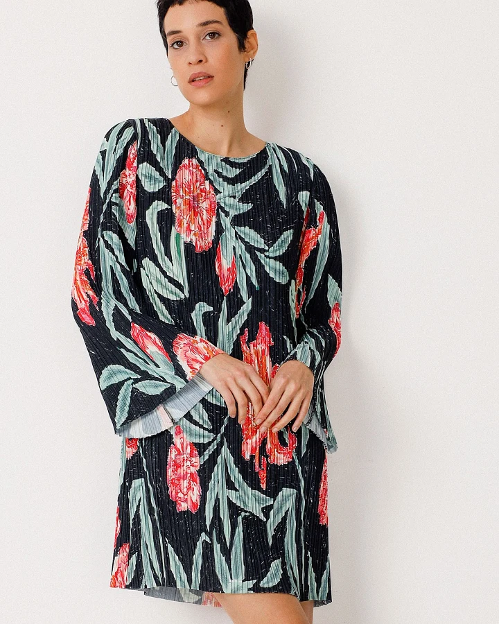 SKFK Damen vegan Kleid Dima Mehrfarbig