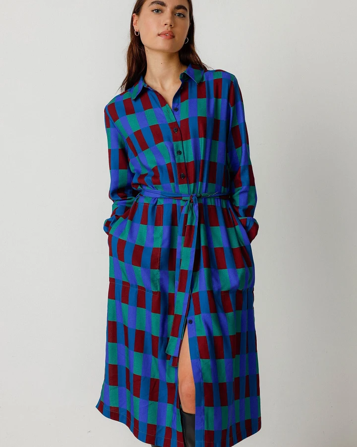 SKFK Damen vegan Kleid Ibane Mehrfarbig