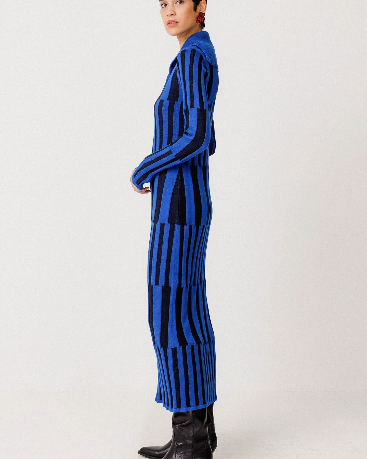 SKFK Damen vegan Kleid Jare Blau – Ansicht 2