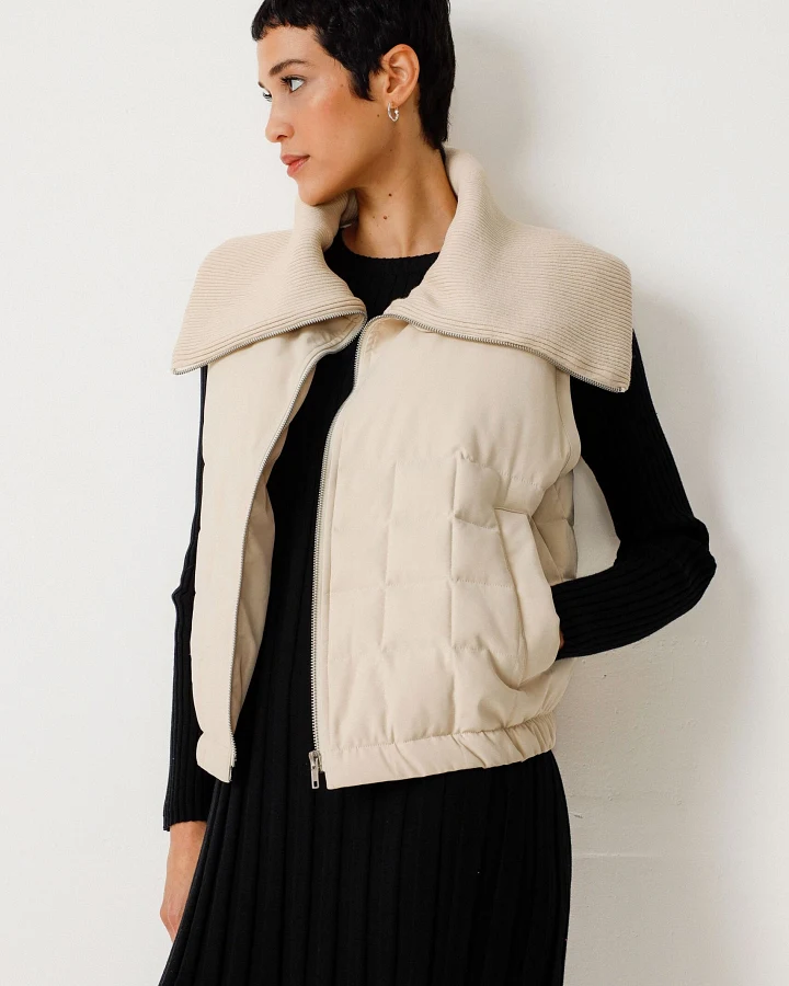 SKFK Damen vegan Weste Amila Beige