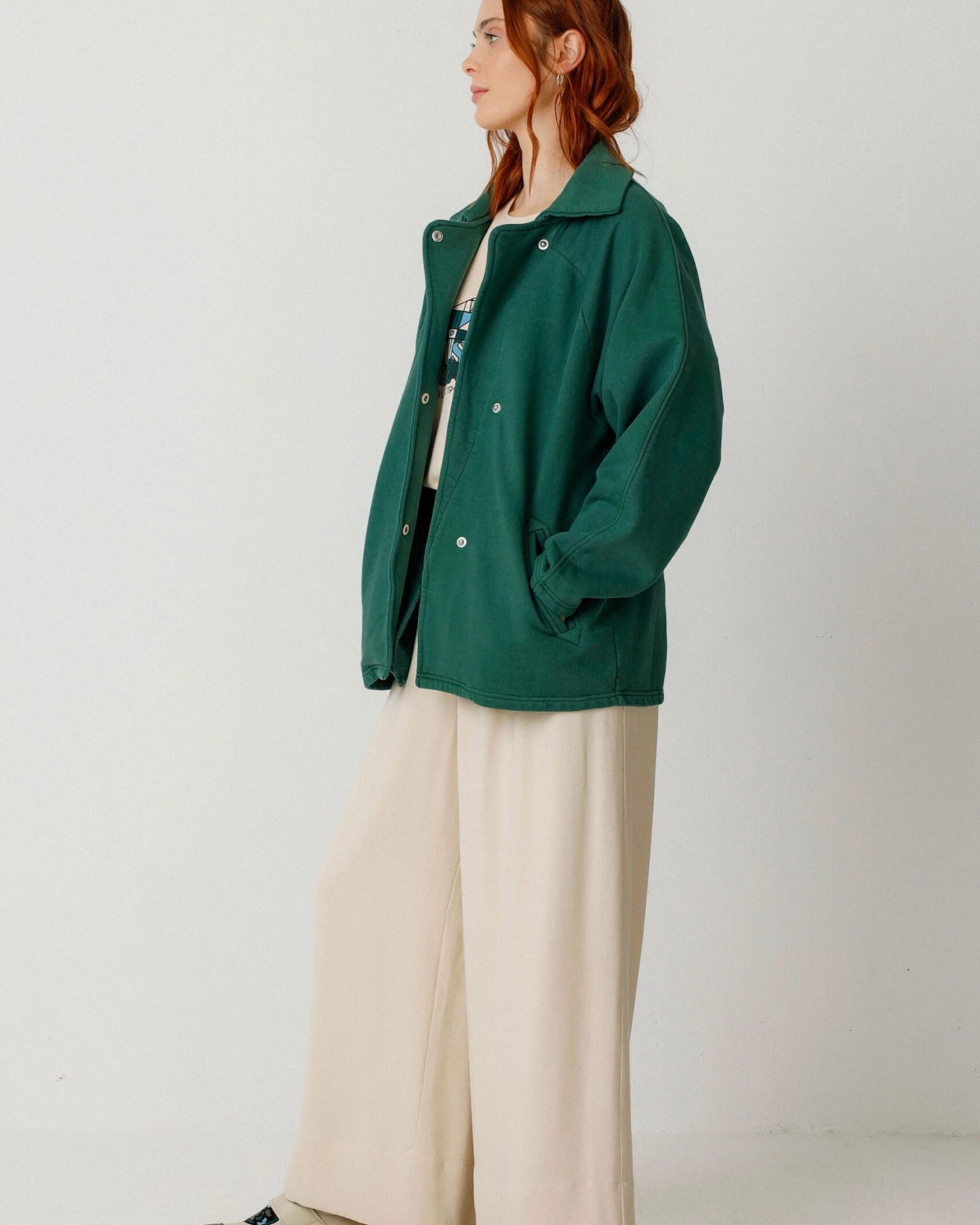 SKFK Damen vegan Jacke Madalen Grün – Ansicht 2