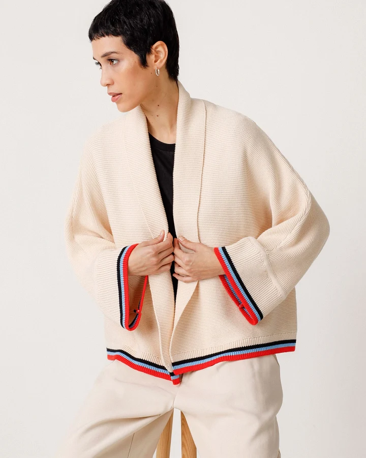 SKFK Damen vegan Strickjacke Elixane Beige