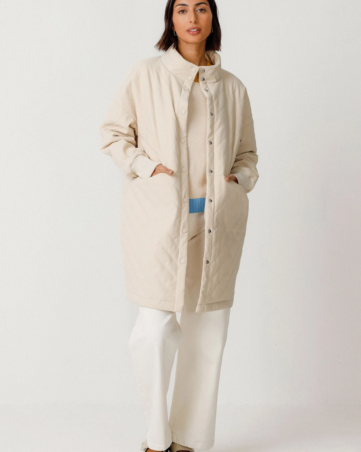 SKFK Damen vegan Mantel Nile Beige – Ansicht 2