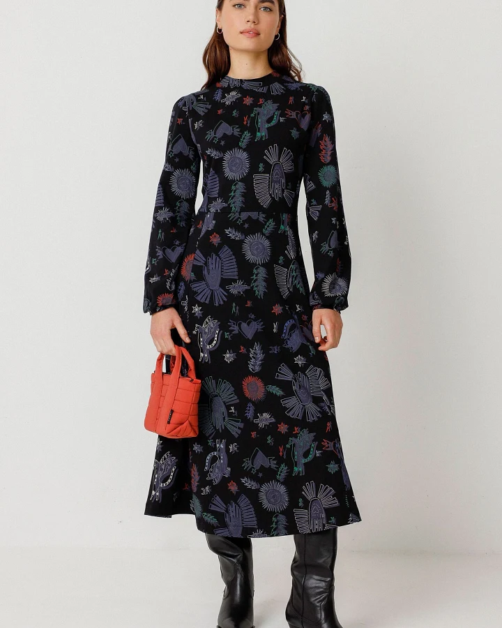 SKFK Damen vegan Kleid Kamila Mehrfarbig