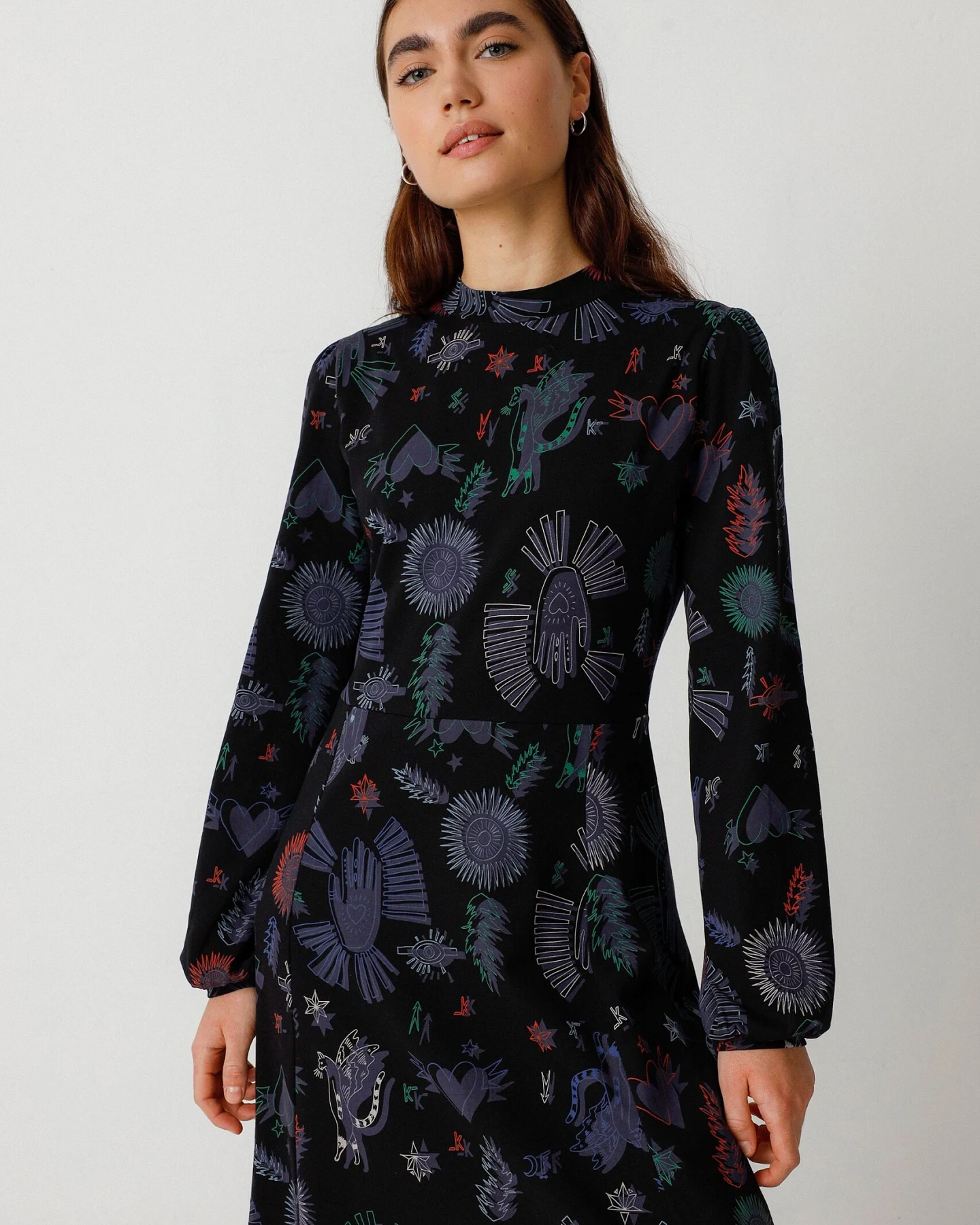 SKFK Damen vegan Kleid Kamila Mehrfarbig – Ansicht 2