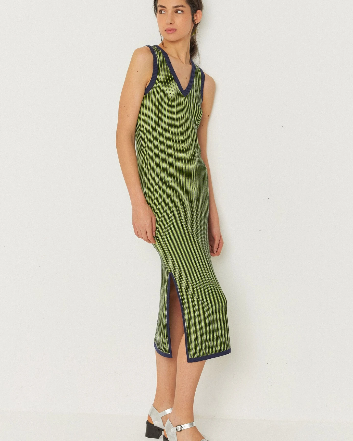 SKFK Damen vegan Kleid Ihara Trägerlos Grün – Ansicht 2