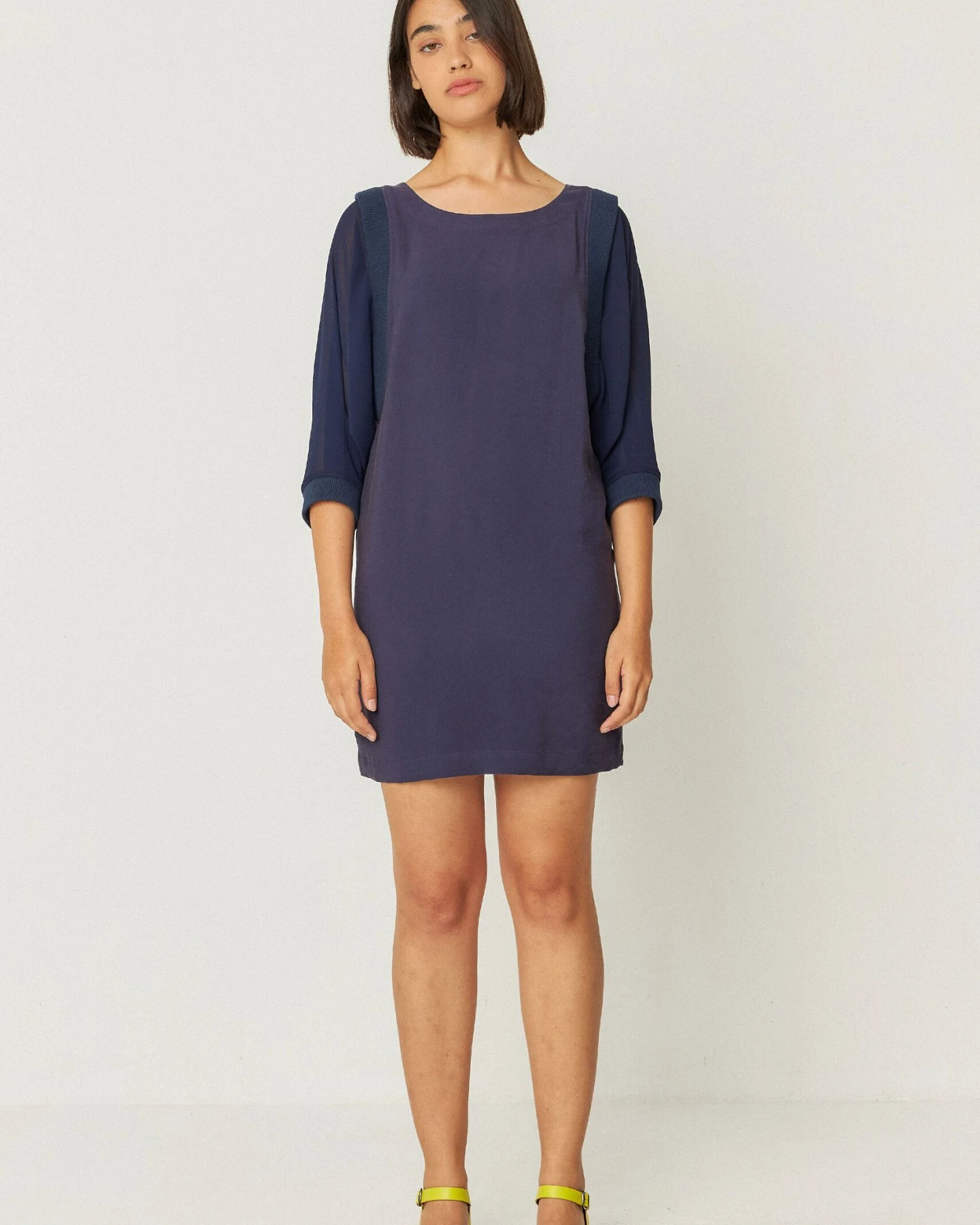SKFK Damen vegan Kleid Adaie Marineblau – Ansicht 2