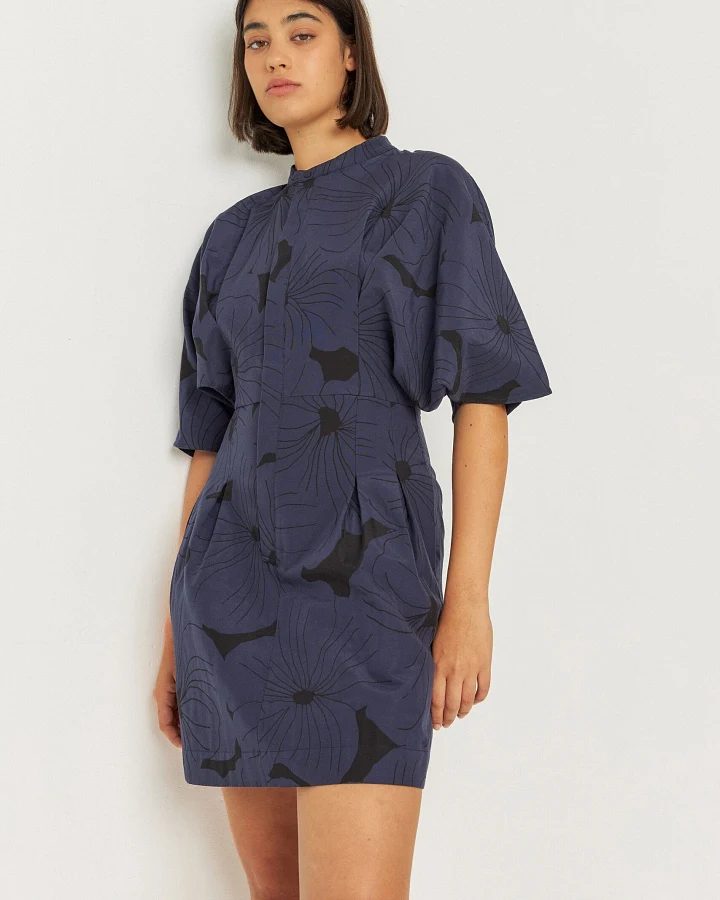 SKFK Damen vegan Kleid Hebe Marineblau