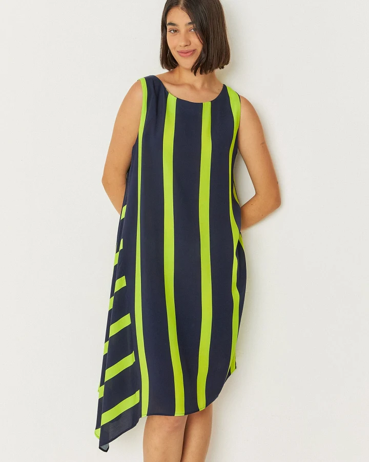 SKFK Damen vegan Kleid Junkal Marineblau/Grün