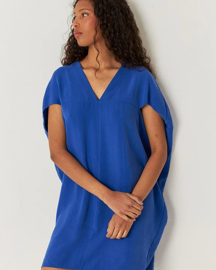 SKFK Damen vegan Kleid Leiun Blau