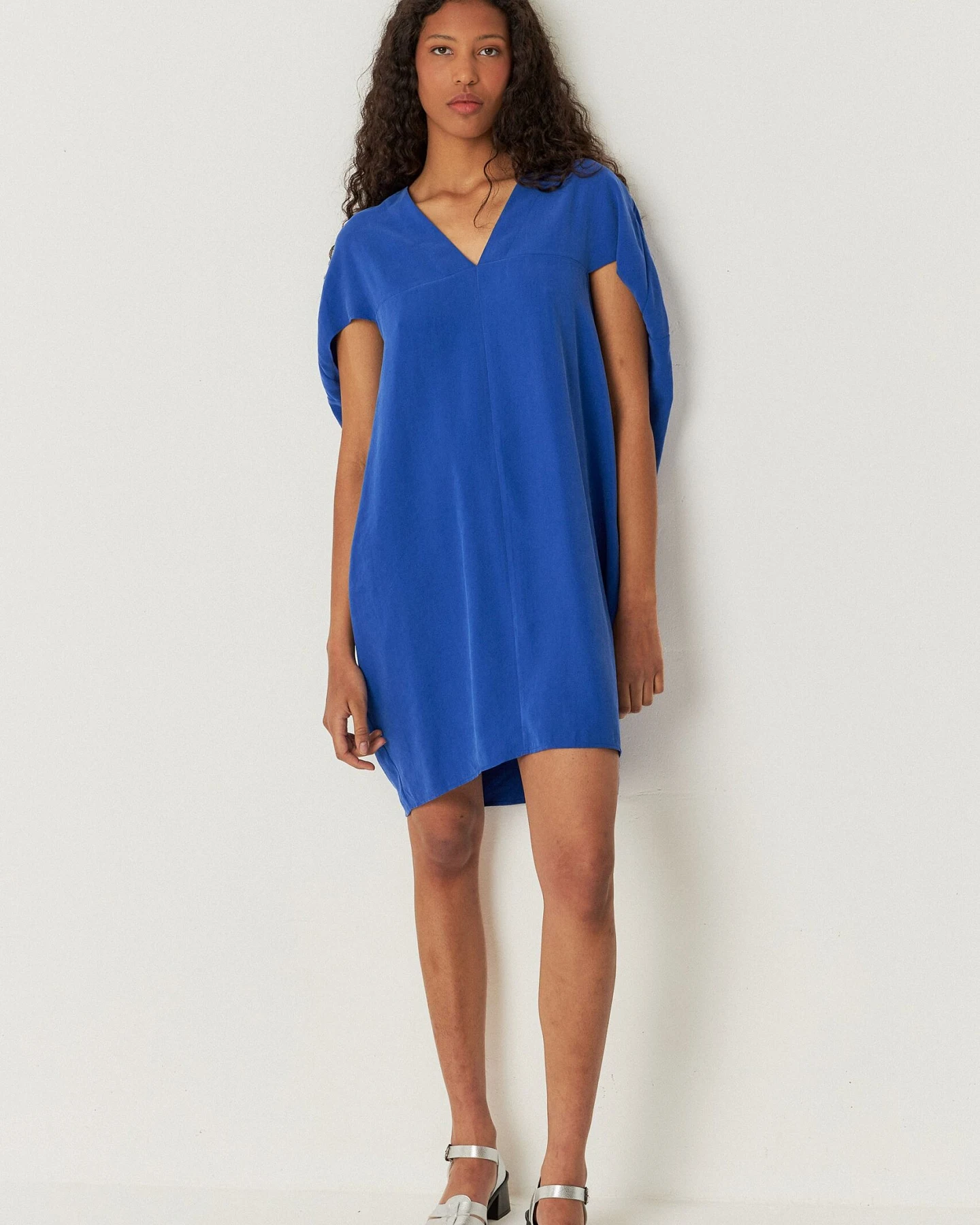 SKFK Damen vegan Kleid Leiun Blau – Ansicht 2