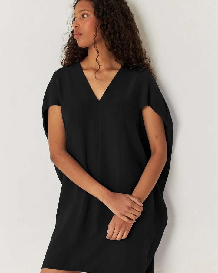 SKFK Damen vegan Kleid Leiun Schwarz
