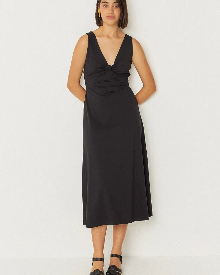 SKFK Damen vegan Kleid Kala Schwarz