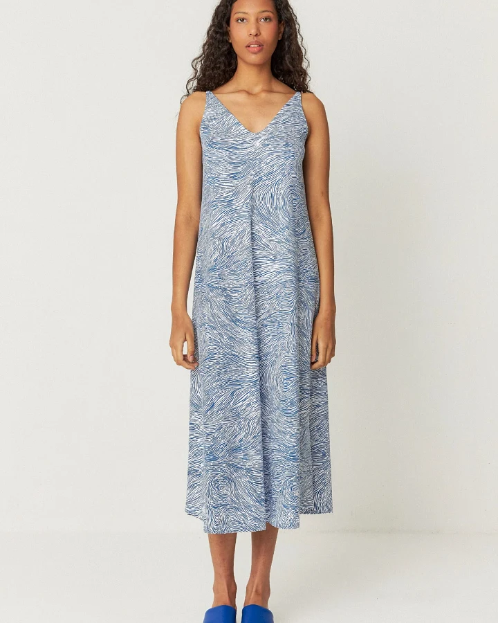 SKFK Damen vegan Kleid Martina Hellblau