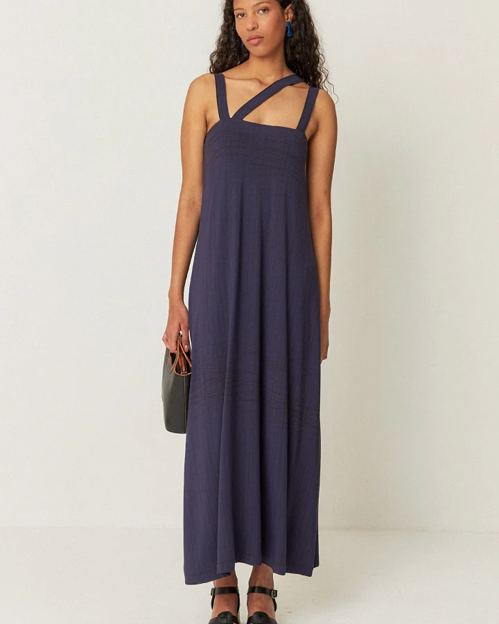 SKFK Damen vegan Kleid Odele Marineblau