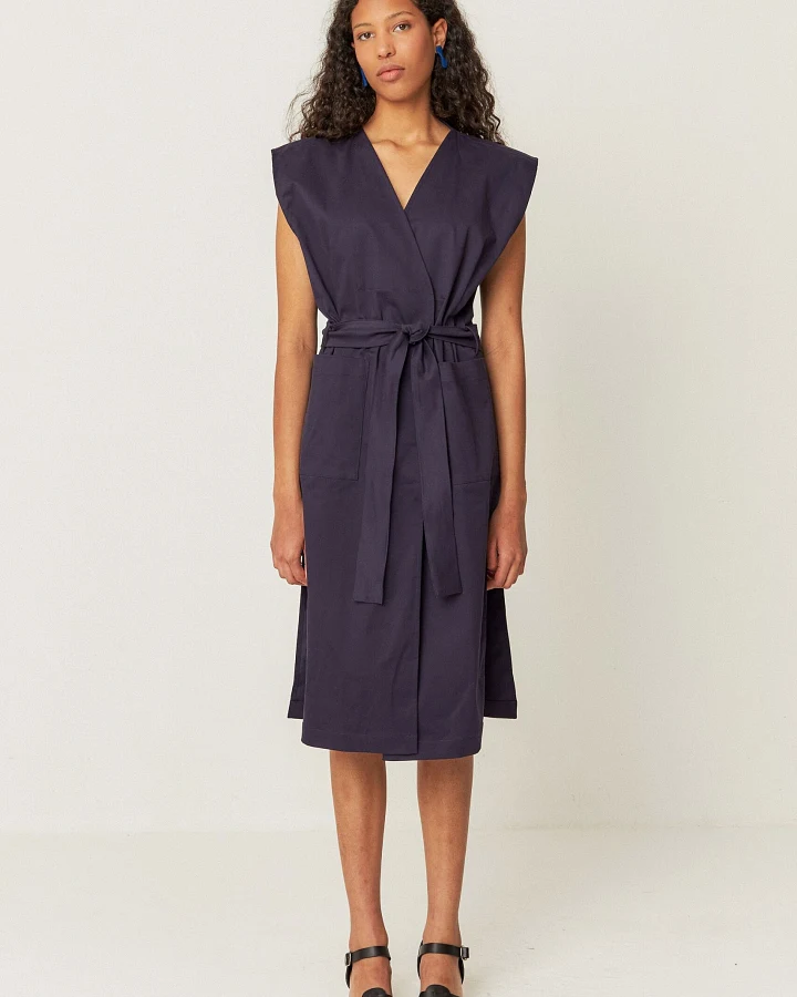 SKFK Damen vegan Kleid Lurra Marineblau