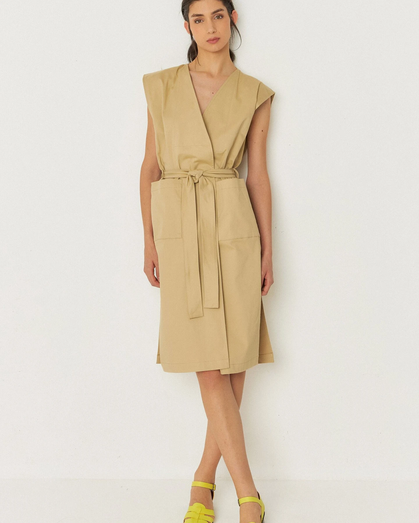 SKFK Damen vegan Kleid Lurra Beige – Ansicht 2