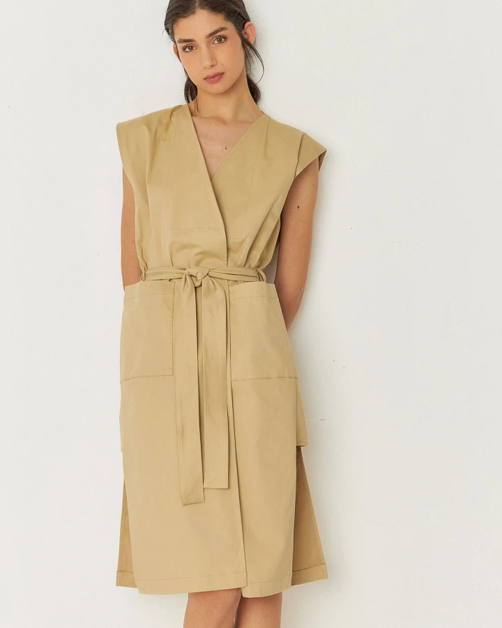 SKFK Damen vegan Kleid Lurra Beige