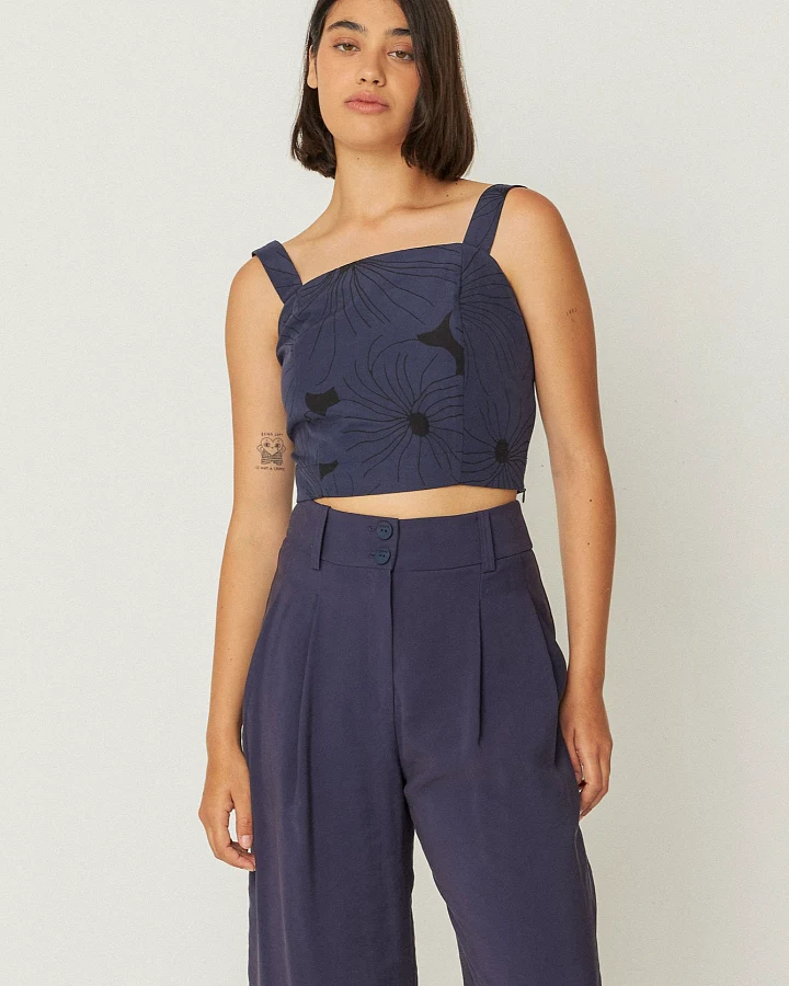 SKFK Damen vegan Tank Top Egia Marineblau