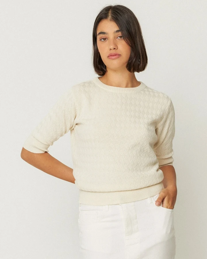 SKFK Damen vegan Pullover Muike Beige